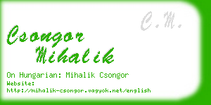 csongor mihalik business card